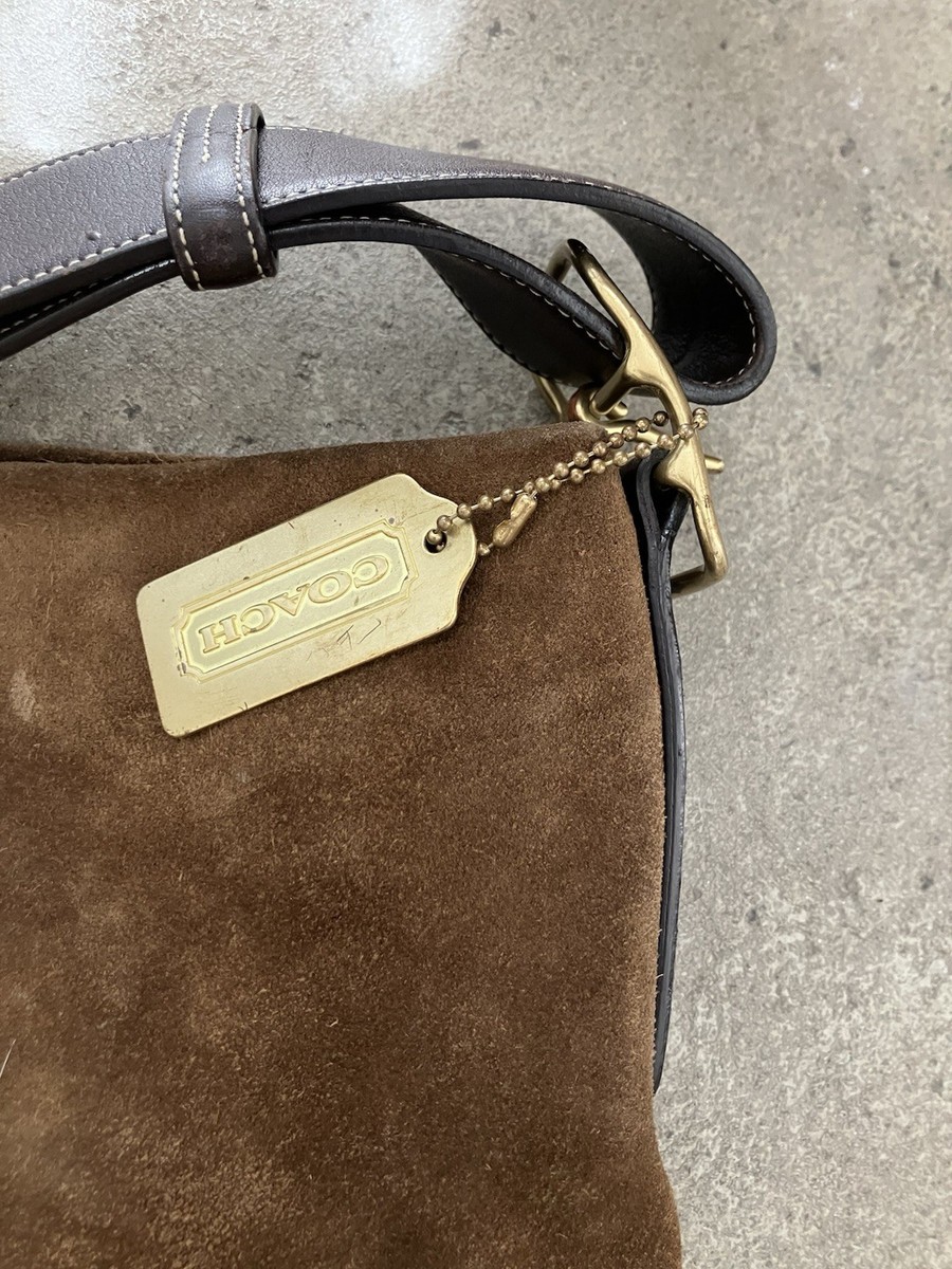 Rare Vintage Coach Brown Suede Legacy Original Bucket Bag e2s-9196