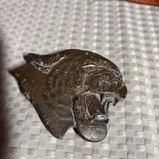 VTG Cougar Mountain Lion Cat Panther Bergamot Brass Works 1977 Belt Buckle USA