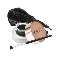 Revolution Gel Eye Liner Pot, Pennello Eyeliner, Colore Intenso E Antimacchia - Nuovo Con Scatola