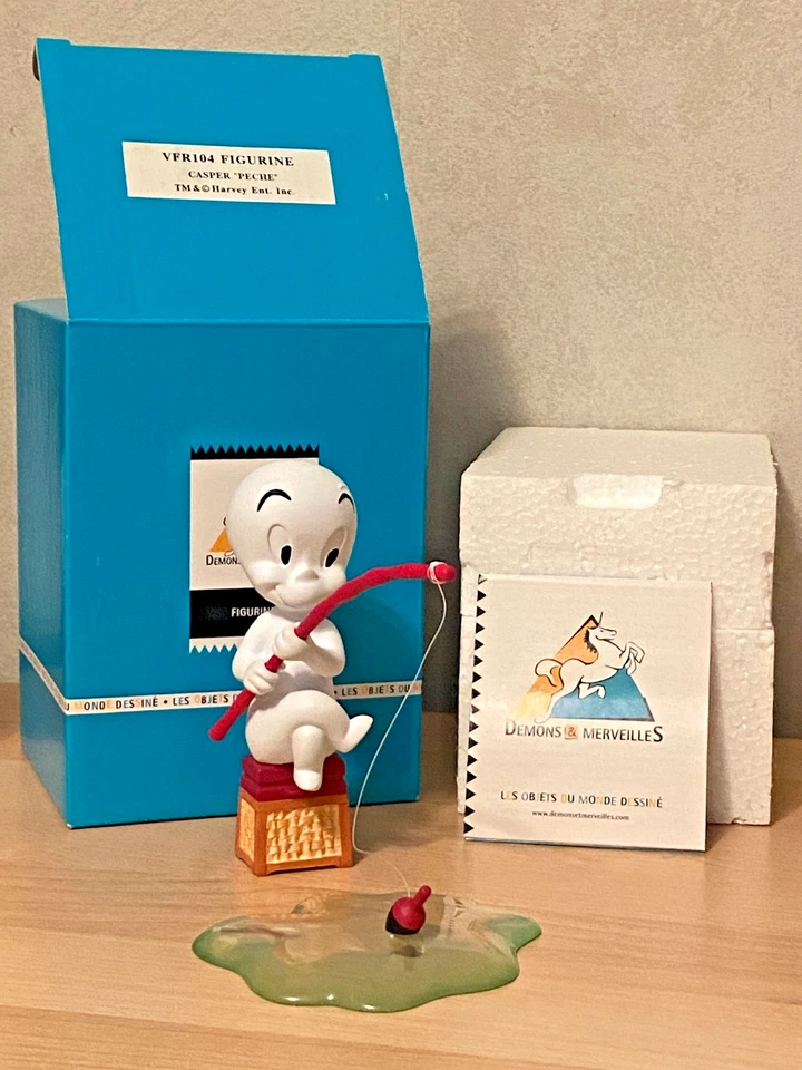 FIGURINE CASPER PECHE 12cm - DÉMONS & MERVEILLES - TEX AVERY - NEUF AVEC BOITE - Photo 4/4