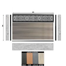 3ft composite fence kit with decorative screen to fit in existing concrete post