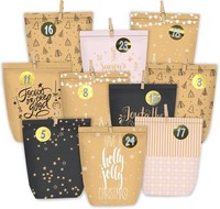 Adventskalender PapiertüTen 24 StüCk Mit Zahlen Aufkleber Zum BefüLlen Bastelset
