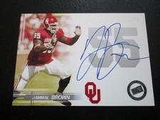 JAMMAL BROWN 2005 PRESS PASS OKLAHOMA ON CARD AUTOGRAPHED ROOKIE CARD #97/200. rookie card picture
