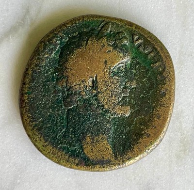 Ancient Roman Bronze Sestertius of Emperor Hadrian   AD 117 138