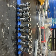 MATCO USA made 10pc 3/8" Drive 10-19mm Metric Chrome Swivel Socket Set SBUM106R