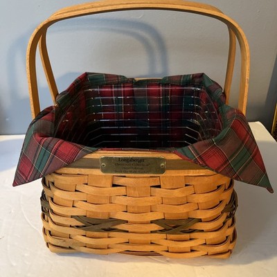 Longaberger Deck the Halls Basket Combo 2000 Basket, liner, protectors #240