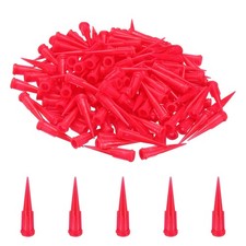 160Pcs 0.26mm Plastic Tapered Pinhead, 25 Gauge TT Blunt Tip, Transparent Red