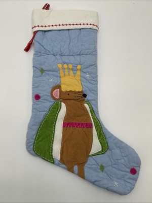 Pottery Barn Kids Nutcracker Christmas Stocking Quilted Blue No Monogram