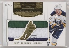 2011-12 Panini Dominion Mammoth Jerseys Die-Cut Prime 14/25 Cody Hodgson #2 1t6