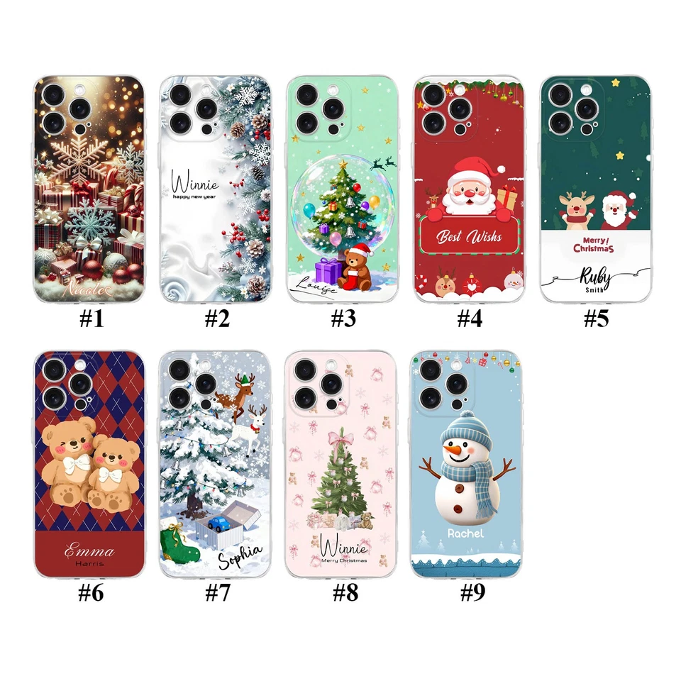 Capa telefone personalizada Natal para iPhone 17 16 15 Pro 14 13 Air silicone - Imagem 2 de 4