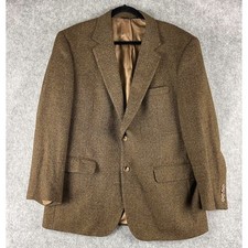 Jos A Bank Wool Cashmere Tweed Blazer Sport Coat Jacket Mens 44R Brown 2 Button