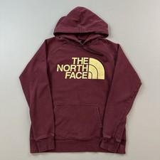 The North Face Hoodie Women s Small Burgundy Gold Foil TNF Logo Pullover