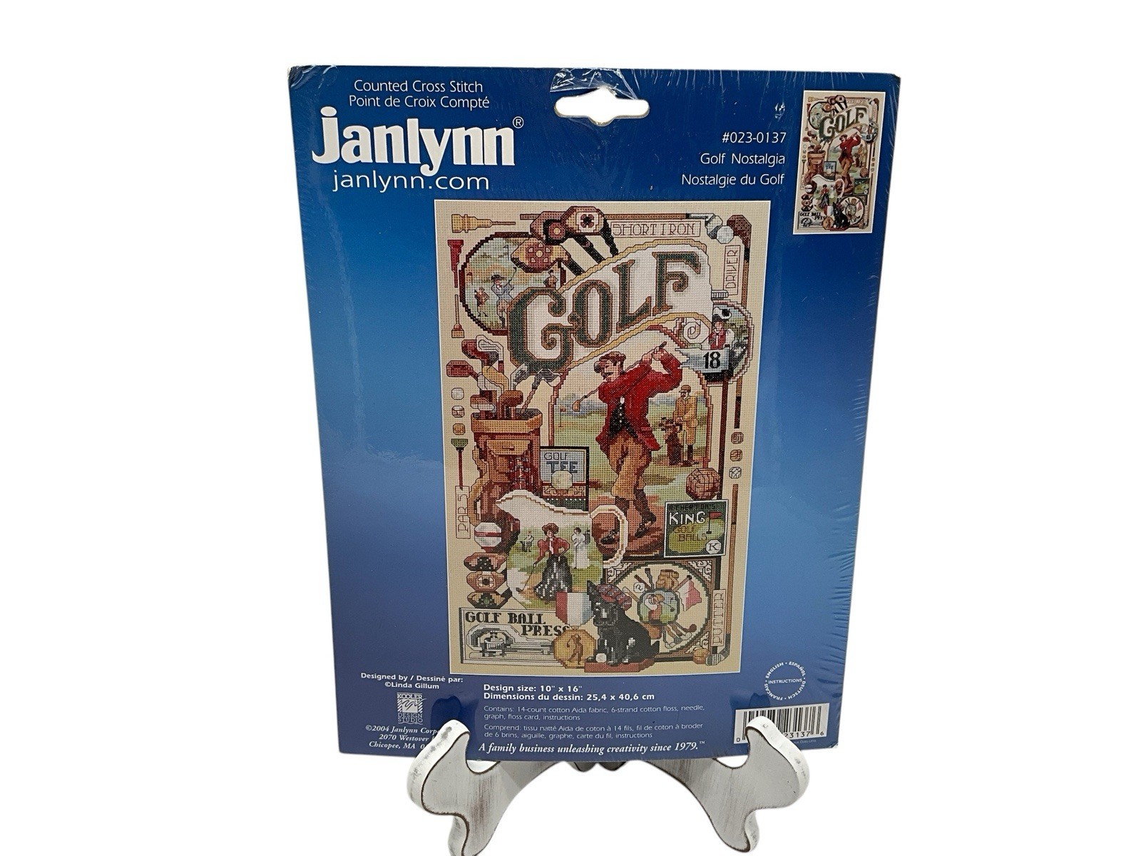 Janlynn Counted Cross Stitch Kit Golf Nostalgia 10x16 14 count #023-0137 NIP