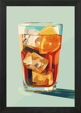 Tasty Cocktail Pop Art Framed Wall Art Poster Canvas Print Picture