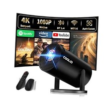 [Built-in Apps & 2026 Upgraded] Mini Projector Support 4K 1080P Auto Black