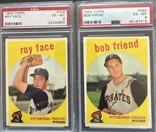 1959 Topps Baseball Bob Friend Roy Face  Pittsburgh Pirates PSA 6