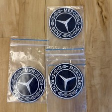 Vintage Mercedes-Benz Embroidered Iron-On Sew-On Patch Lot of 3 Logo 3.5  