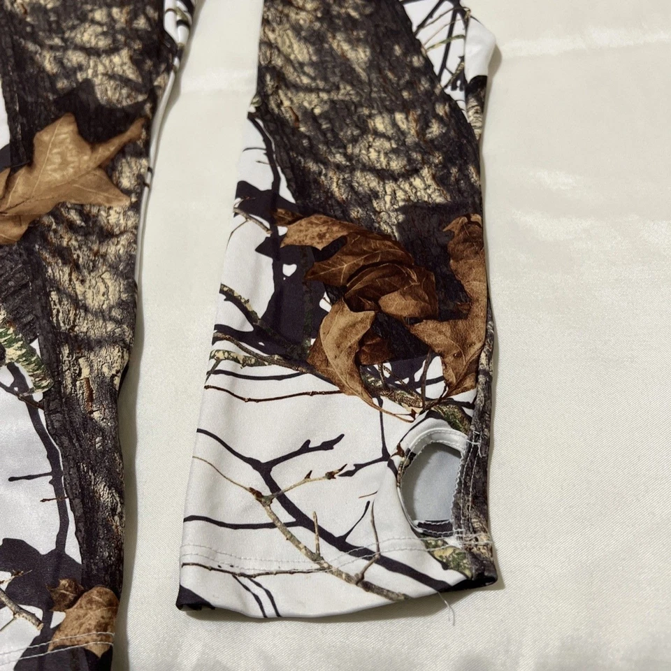 Mossy Oak Womens Camouflage Long Sleeve Quarter Zip Pullover XL White Outdoor - Image 2 of 4