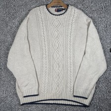 Vintage Chaps Ralph Lauren Sweater Men's XL Pullover Herringbone Cable Knit Golf