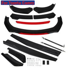 For Toyota Camry LE SE XSE Side Skirt Front & Rear Bumper Lip Spoiler Red Black