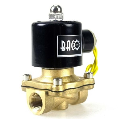 BACOENG VITON 3/8'' Brass Electric Solenoid Valve, 12V DC Normally Closed