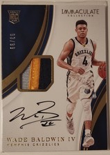 2016-17 Panini Immaculate Collection Wade Baldwin Auto Memo 93/99