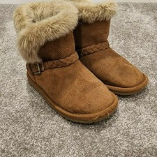The Childres's Place Girls Faux Fur Short Boots Sz 10