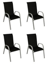Gartenstuhl Stapelsessel Stapelstuhl Gartenmöbel Stuhl PALAMOS, 4 Stück, Metall