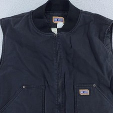 Big Smith Black Insulated Vest Mens XL Workwear Quilted Canvas Utility Pockets