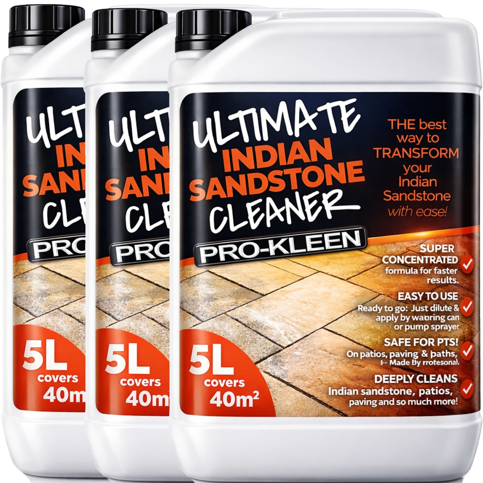 ProKleen Ultimate Indian Sandstone Cleaner Drives Patio Slabs Paths 15L