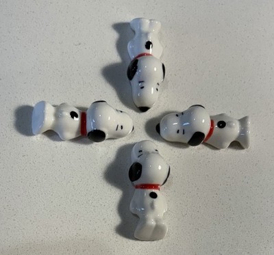 ( Set Of 4) Peanuts Snoopy Ceramic Decorations/Chopstick Holders