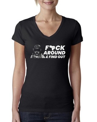 F Around Find Out Venezuelan Dictator Maduro Captured Women Junior Fit VNeck Tee
