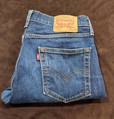 Levi's Flex 511 Slim Stretch Modern Fit Men's Jeans Size 32x32, Dark Blue Denim