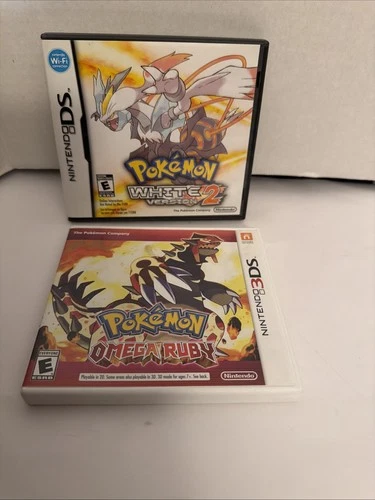 Pokemon White Version 2 (Nintendo DS) And Omega Ruby 3DS Authentic Tested bundle