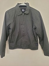 New Quiksilver Brooks Water Repelent Zip Full Hoodie Jacket Youth Blk Boys M 12