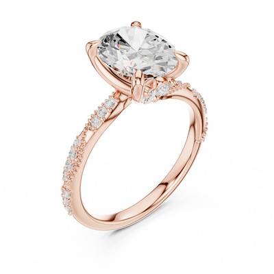 TCW 2,9 Ct Oval Lab Grown Diamond - Luxus Verlobungsring Ehering 925 Silber