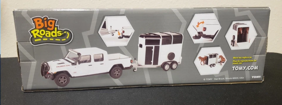 Jeep Gladiator Rubicon With Horse Trailer & Horses 47366 Off. Licensed 1:32 NEW - Image 2 of 4