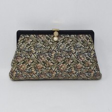 Vintage H . L Tapestry Clutch With Satin Trim