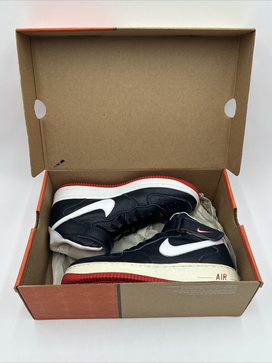 Nike Air Force 1 Sc Mid Blue Red White USA 2000 Size 8.5 Nike Air Force 1 Sc Mid Blue Red White USA 2000 Size 8.5