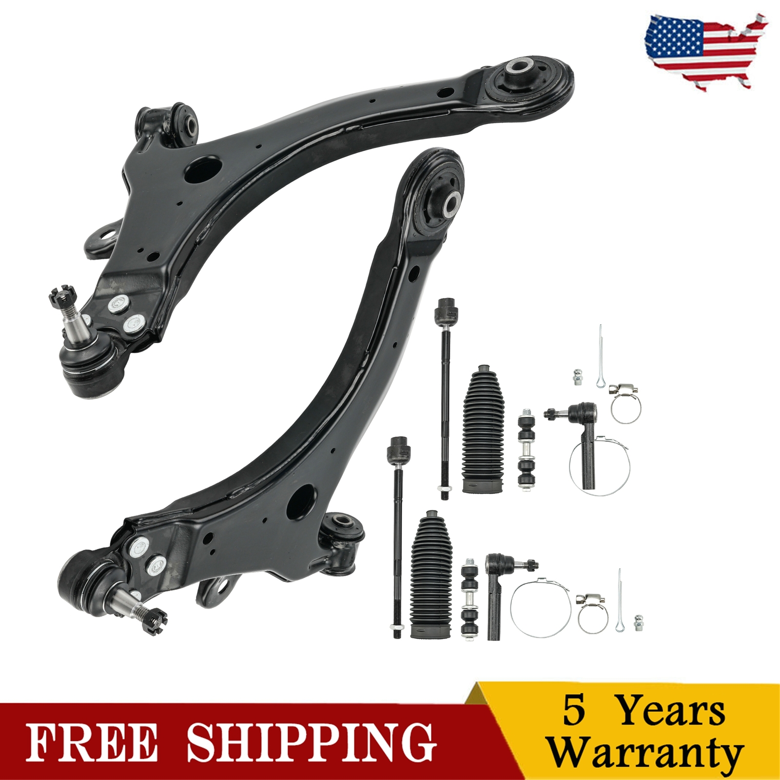 10pc Front Lower Control Arm & Tie Rod Kit for Chevy Impala Monte Carlo