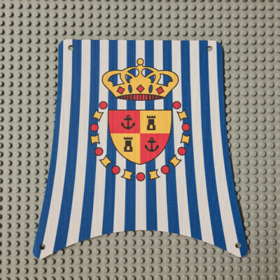 Custom Textile for Sailbb02 - Cloth Sail Main with Blue Stripes and Crown Shield