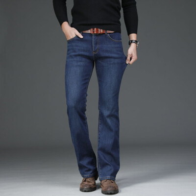 Men Fleece Lined Stretch Denim Pants 