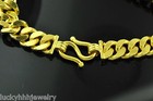 24K Solid Yellow Gold flat curb link handmade bracelet 8 Inches 75.00 grams — photo 5
