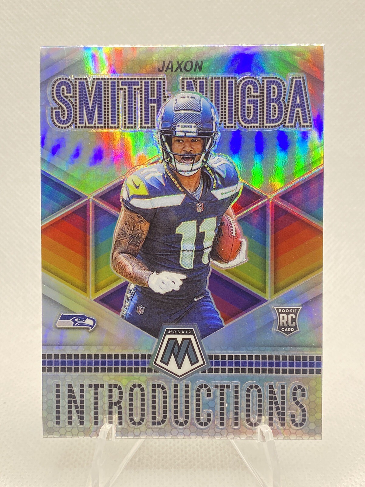 2023 Mosaic Jaxon Smith-Njigba RC Rookie Introductions Silver Seahawks