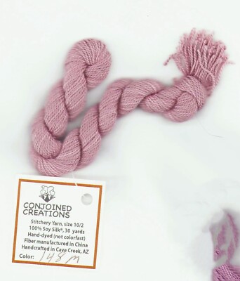 Silk Hand-Dyed Thread 30 Yd Conjoined Creations Med Pink 148M Cross Stitch