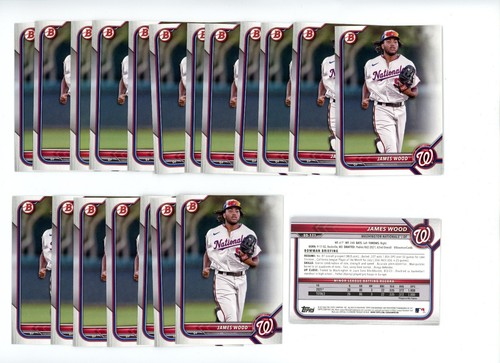 x20 James Wood 2022 Bowman Draft (LOT OF 20 CARDS) #BD-171 Rookie RC Nationals