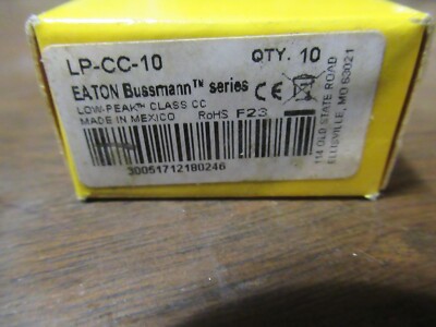 Bussmann LP-CC-10 (BOX OF 10) miniature Fuses 10 Amp 600V TD Class CC  -NEW-B