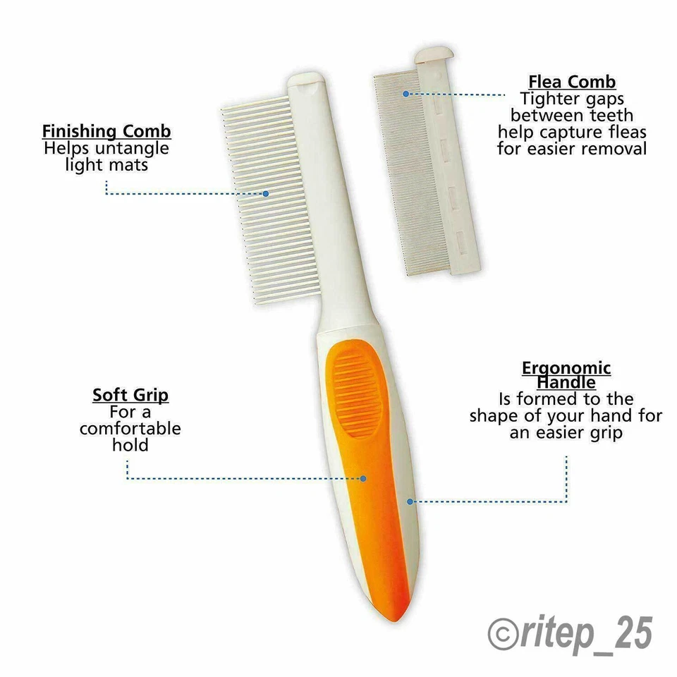 Peine antipulgas/acabado Wahl 2 en 1 para detectar pulgas, huevos de pulgas, garrapatas (paquete de 5) Foto 4 de 4