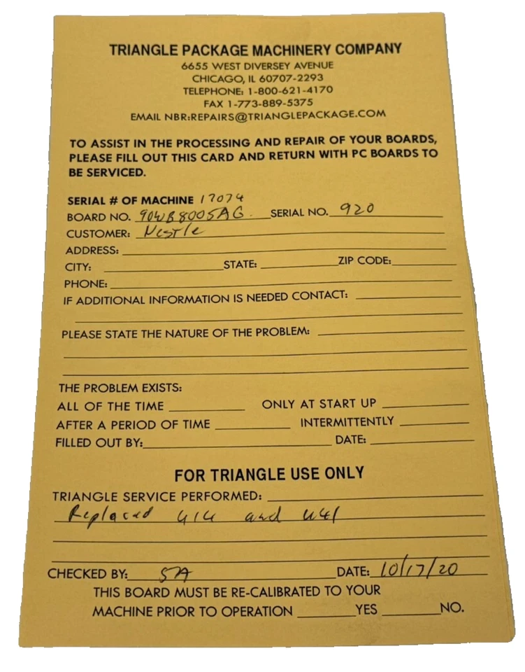 TRIANGLE PACKAGE MACHINERY 90WB8005AG INTERFACE BOARD REFURBISHED - Image 4 of 4