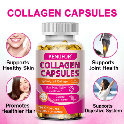 Advanced Collagen 120 Capsule Supplement for Hair, Skin, Nails, Superfood